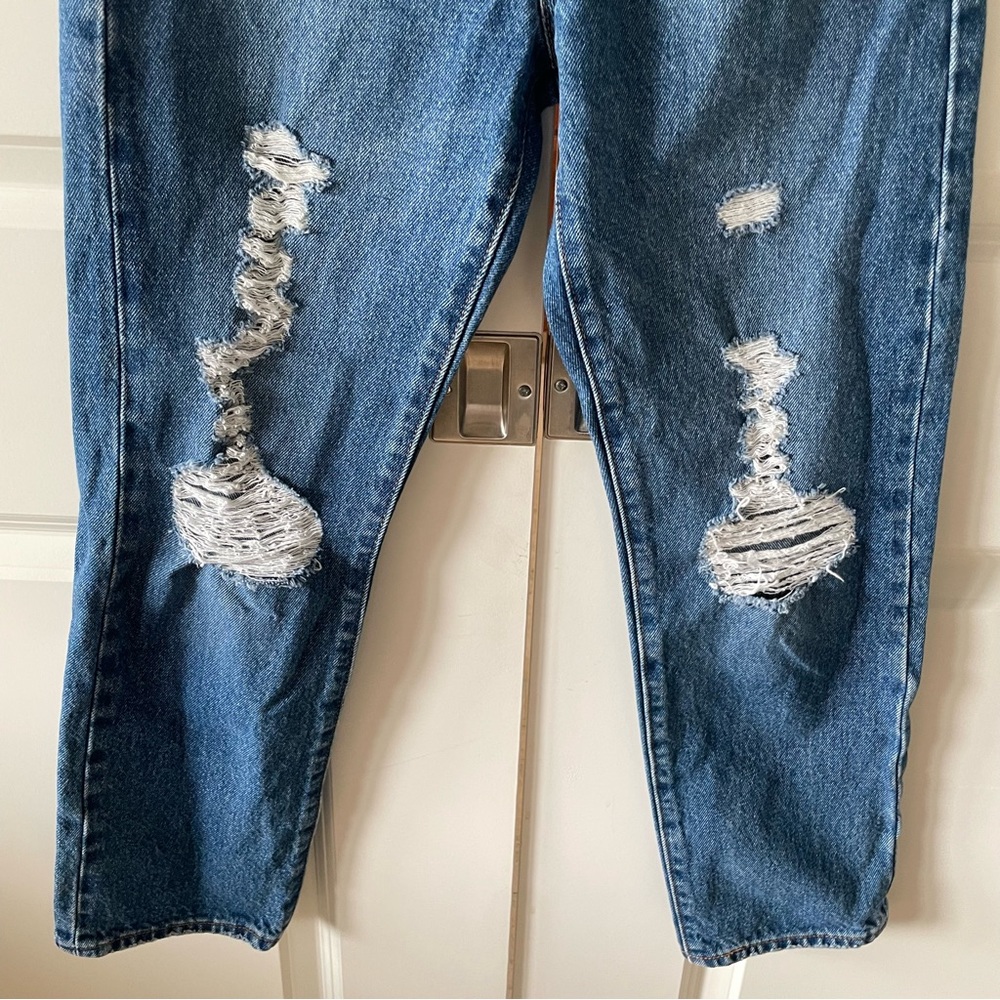 Levi's Wedgie Button Fly Distressed Straight Cropped Jean Size 25 - Picture 5 of 14